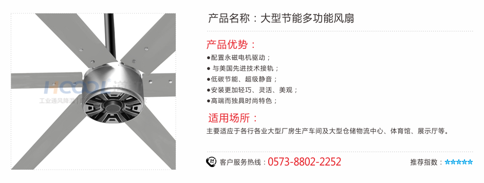 大型商用風(fēng)扇(時(shí)尚美觀) 工業(yè)大吊扇 第1張